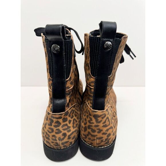 Donald Pliner Boots Size 9.5 Suede Leather Animal Print Classic Hiker Design - Picture 5 of 8